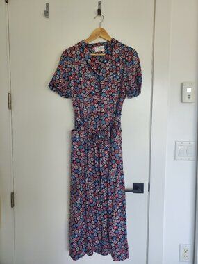 HVN 100% Silk Floral Maxi Dress - US4-6